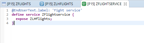 Figure 24 — The ZFlightservice service definition displayed in the editor within the Eclipse IDE workspace