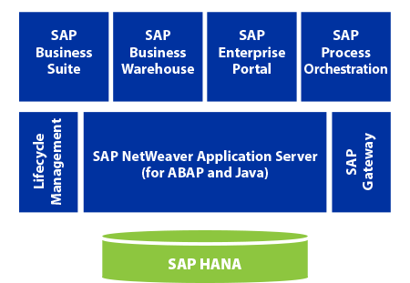 All major usage types for SAP NetWeaver 7.4 are enabled for SAP HANA