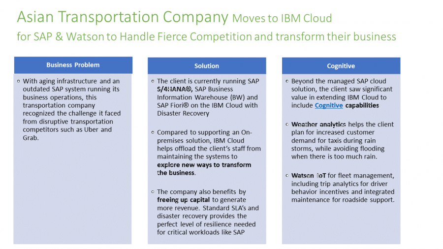 A transportation company in the cloud