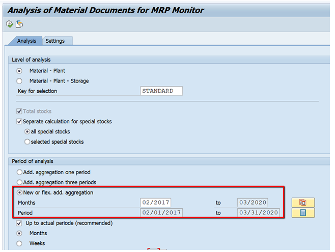 Figure 20 — Analysis of Material Documents for MRP Monitor, Initial Run with Period Range of 3 Years