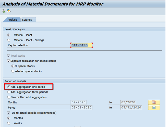 Figure 21 — Analysis of Material Documents for MRP Monitor, Periodic Run