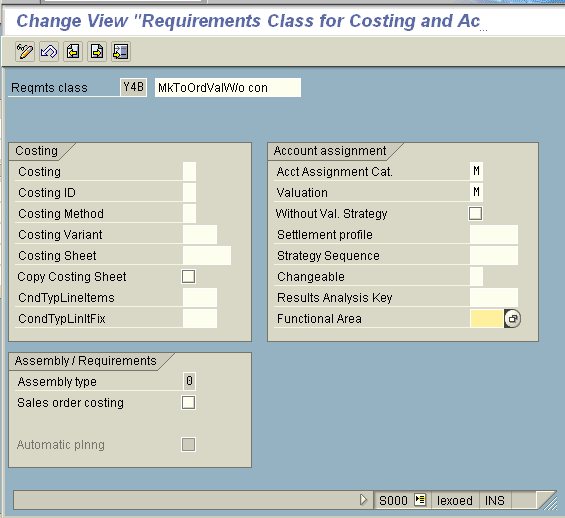 Figure 3 Requirements Class Costing and Accounting