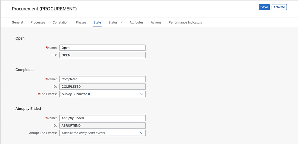 Figure 10 — Configure the possible states for the scenario