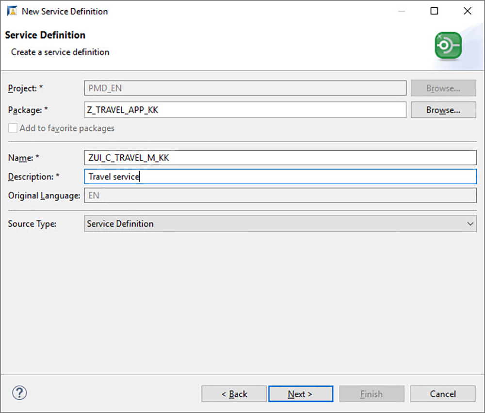 Figure 23 — Create a service definition to expose the relevant CDS entities as a service