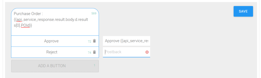 Figure 41—Add reject button for approval with postback