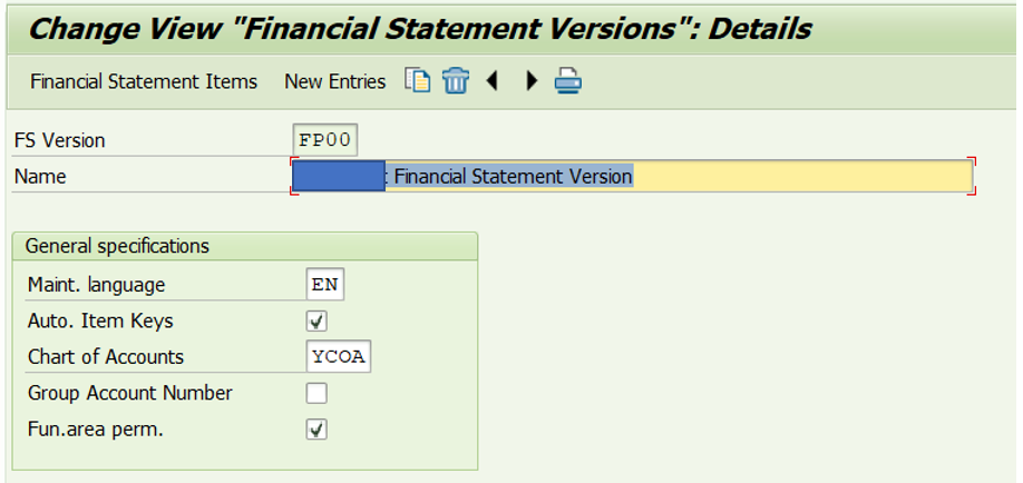 Figure 8—Display financial statement version settings