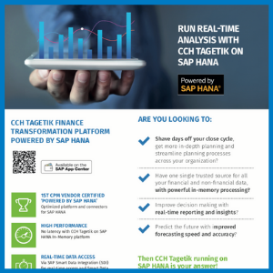 Run Real-time Analysis with CCH Tagetik on SAP HANA image
