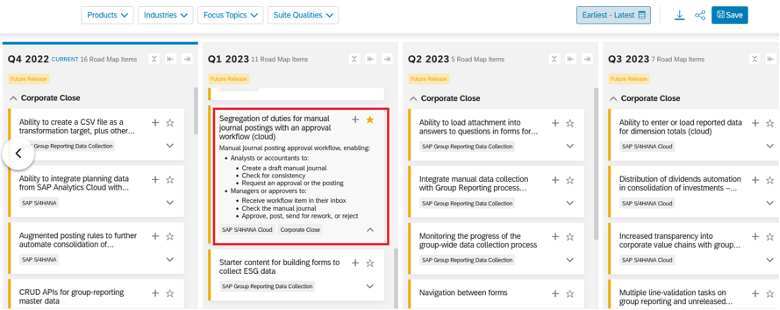 Figure 5—Workflow functionality available in SAP S/4 HANA Group Reporting for Cloud version 