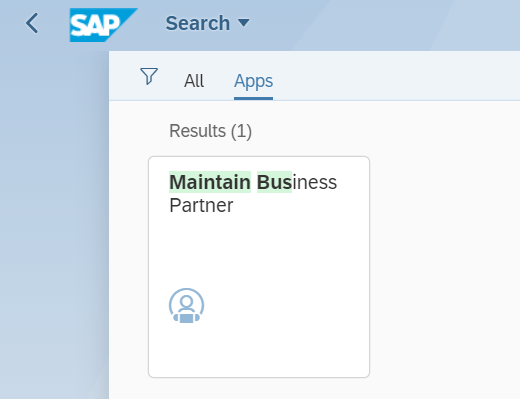 Figure 12: Open the Maintain Business Partner app in Fiori