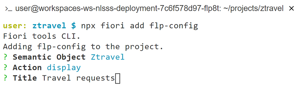 Figure 30 — The npx fiori add flp-config command enables intent-based navigation in SAP Fiori launchpad