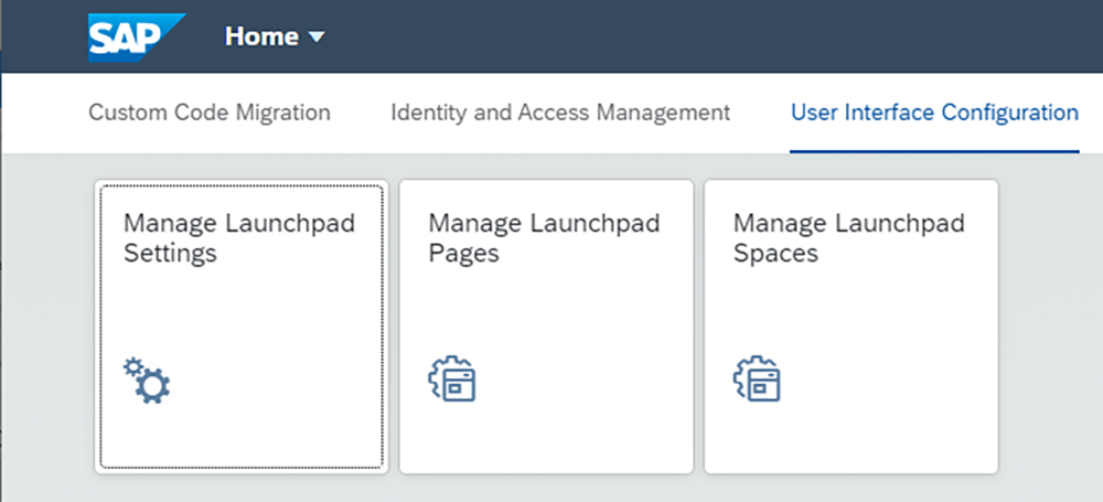 Figure 44 — Select the Manage Launchpad Spaces tile to create a new launchpad space