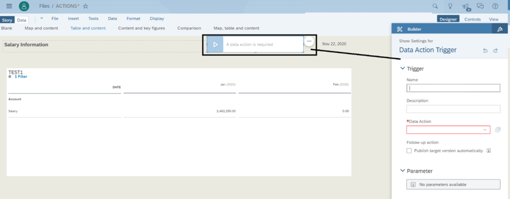 Figure 13— Configuring the Data Action Trigger