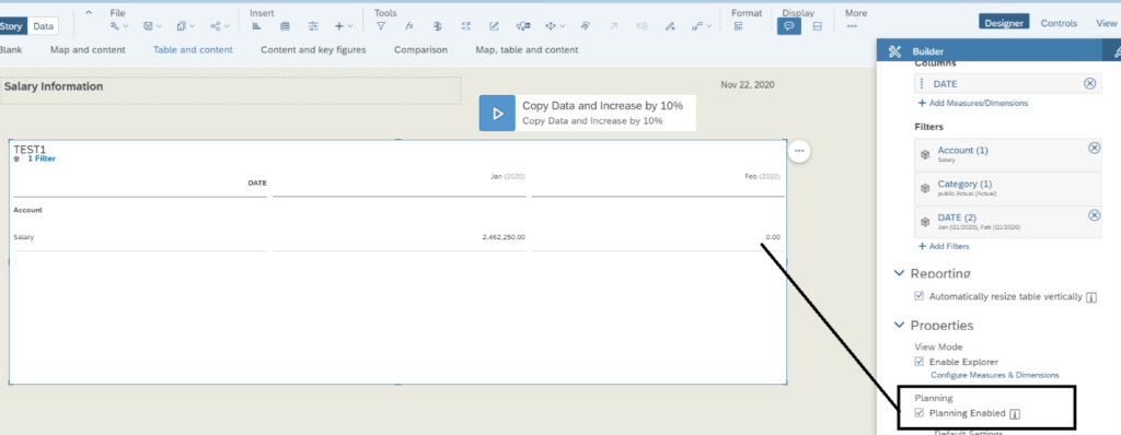 Figure 16—Making your Story Planning Enabled