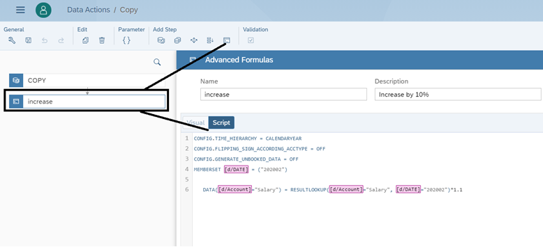 Figure 7—Adding an Advanced Formula Step 