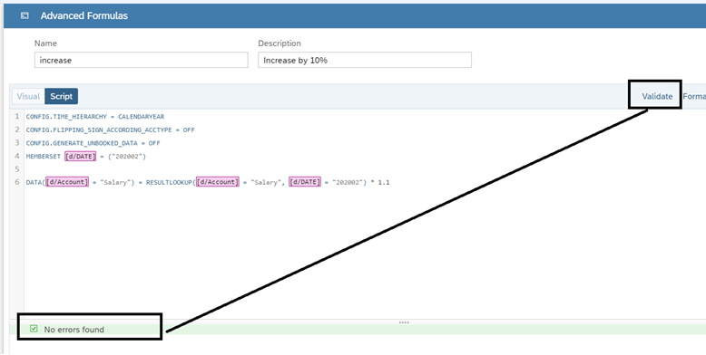 Figure 9—Performing Validations on your Script Program