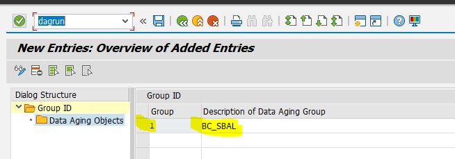 Create Data Aging group - image