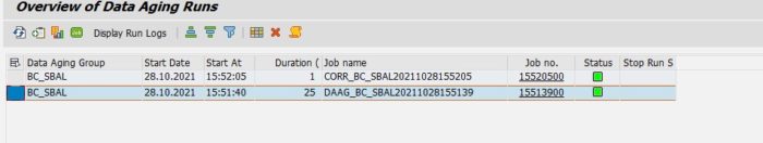 Data Aging Job status - image